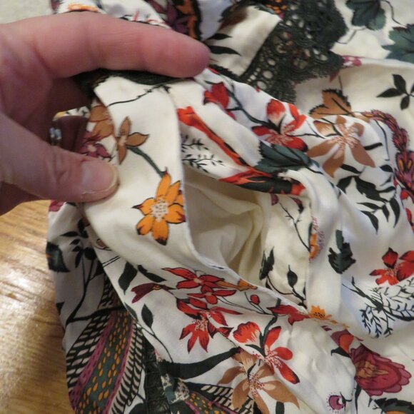 Lace-Trim A-Line Dress - By Anthropologie - Size 8 - Floral/Lined/Pockets - Picture 7 of 7